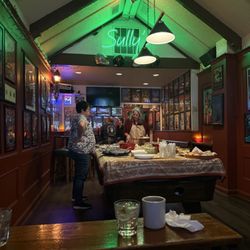 Sully's Marina Lounge - Thanksgiving spread on the pool table.