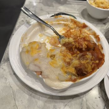 Happy Day Cafe - Half eaten Pork Chop and Seafood on Rice / 焗金牌太極飯(S) - Hong Kong Style Cafe Near Me - Richmond, British Columbia