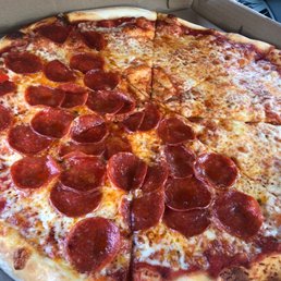 Large half-pepperoni & half-cheese pizza
