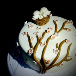 Cupcake Mama - Anniversary and house warming cake. "the love bird's nest"