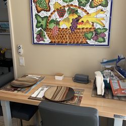 Naked Wall - My kitchen breakfast nook: 24 six-inch square tiles mounted and framed by Paul. Beautifully done.