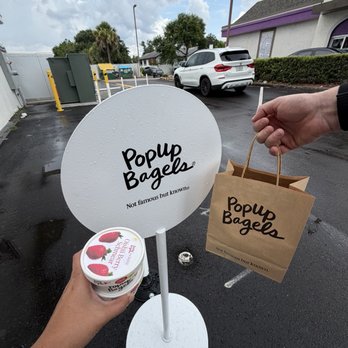 PopUp Bagels - Berry flavor cream cheese with my bagels - Bagels Near Me - Winter Park, Florida