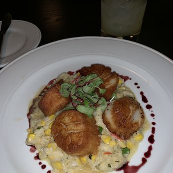 River & Post - Scallops seared PERFECTLY and the corn risotto was not overly cheesy/heavy and well-made! Must order - Lounges Near Me - Jacksonville, Florida River & Post - Scallops seared PERFECTLY and the corn risotto was not overly cheesy/heavy and well-made! Must order - Lounges Near Me - Jacksonville, Florida