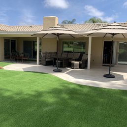a patio and patio area