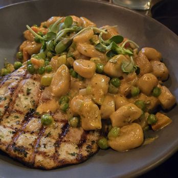 The Old Jailhouse - Gnocchi and peas with a flavor grilled chicken - New American Near Me - Sanford, Florida The Old Jailhouse - Gnocchi and peas with a flavor grilled chicken - New American Near Me - Sanford, Florida