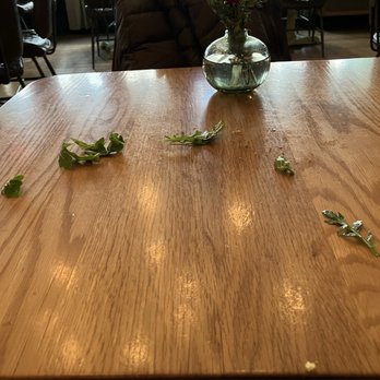 Isabelle's Osteria - Table with arugula that spilled out - Italian Near Me - New York, New York