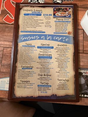 Menu photo 1 Susie's Mexican Cafe and Lounge Tempe, AZ