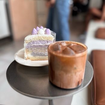 Monolith Coffee - Taro Rice Pudding, Cake (left) - Coffee & Tea Near Me - Alhambra, California Monolith Coffee - Taro Rice Pudding, Cake (left) - Coffee & Tea Near Me - Alhambra, California
