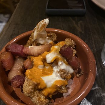 La Marcha Tapas Bar - Crispy pork belly and cauliflower, the sauce is yummy - Spanish Near Me - Berkeley, California