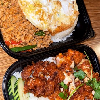 Noodle World - Mint leaf chicken & not positive what the other dish is called - Chinese Near Me - Alhambra, California