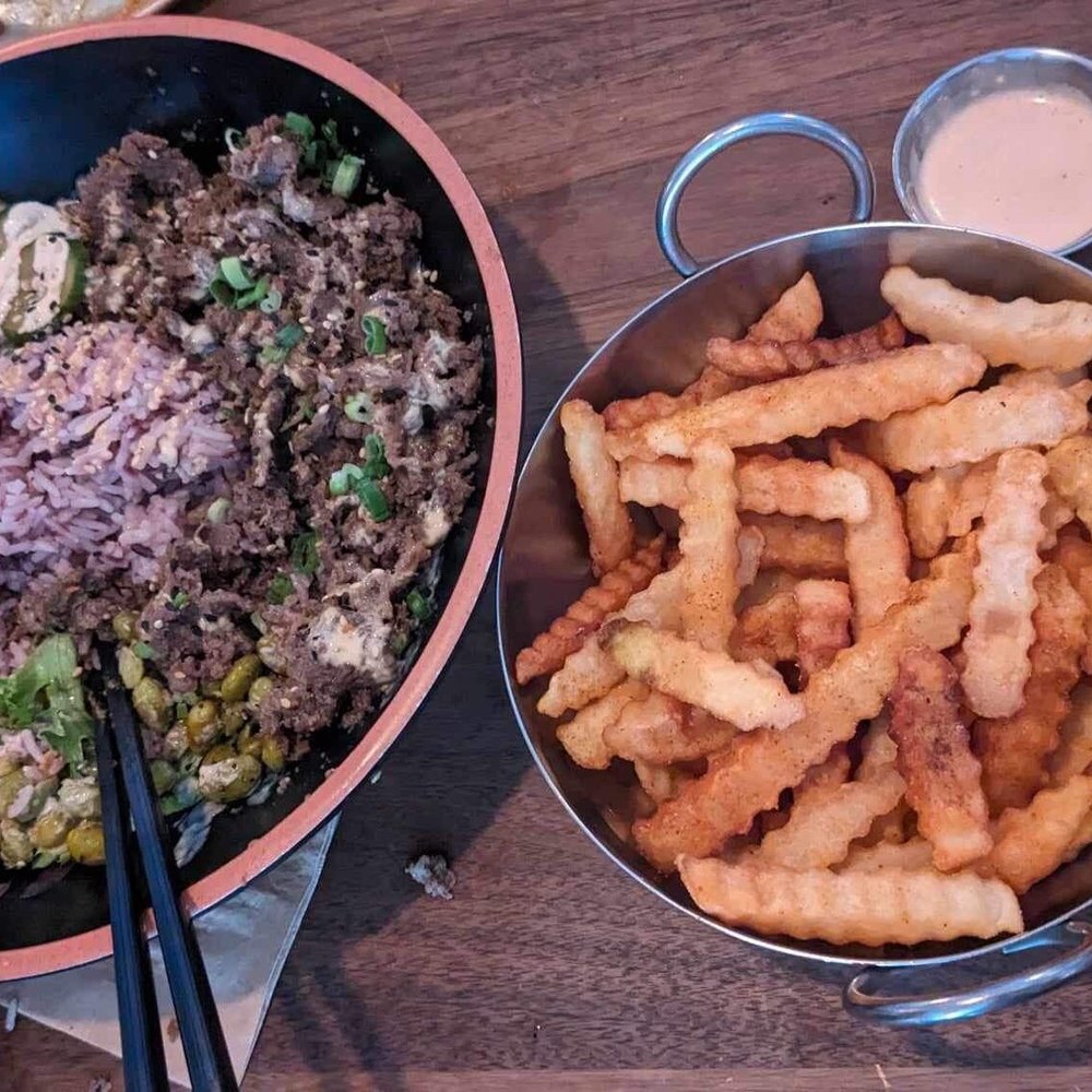 Bulgogi Steak Rice and Cajun fries