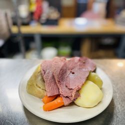 Chelby's food and drink - Happy st Patrick's Corned beef dinner Cabbage,potatoes,carrots,turnips