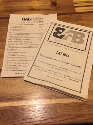 Menu photo 1 Bad Flash Bar Prague, PR