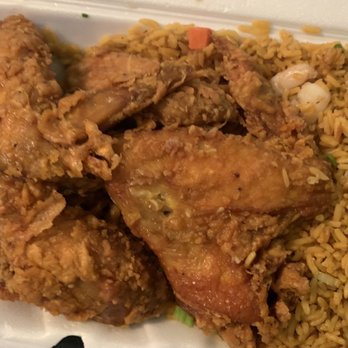 Lin Garden - Wings with shrimp fried rice. Not bad. - Chinese Near Me - Poinciana, Florida Lin Garden - Wings with shrimp fried rice. Not bad. - Chinese Near Me - Poinciana, Florida