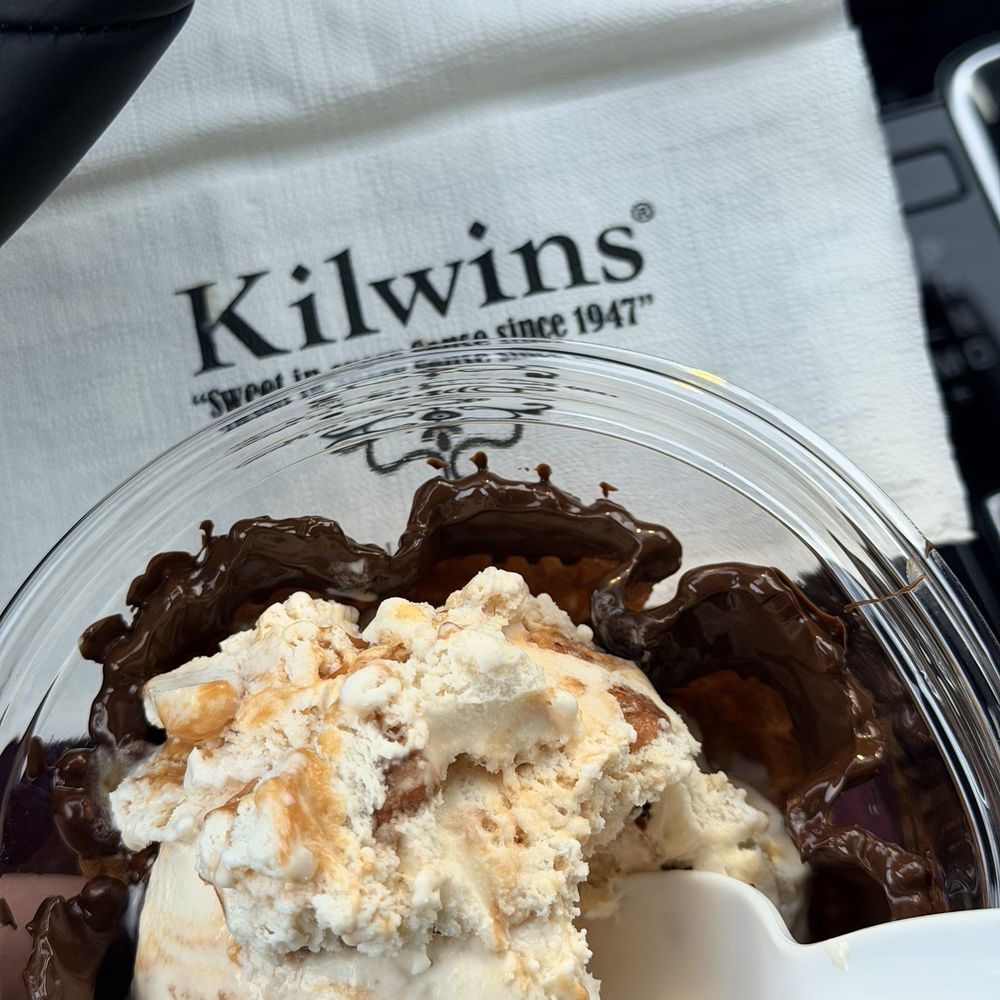 Kilwins - Small scoop New Orleans pecan in a chocolate dipped waffle bowl $12 - Ice Cream & Frozen Yogurt Near Me - Tulsa, Oklahoma