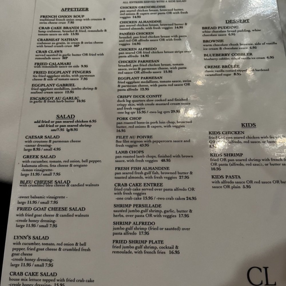 Cafe Lynn - Menu - Seafood Near Me - Mandeville, Louisiana