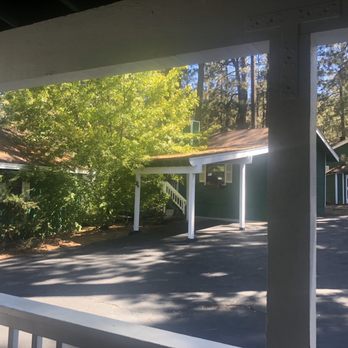 Big Bear Manor Spa Cabins - No Mountain View from the terrace - Ski Resorts Near Me - Big Bear Lake, California