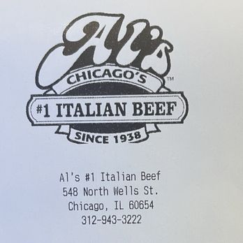 Al's Beef - Top of receipt - Sandwiches Near Me - Chicago, Illinois Al's Beef - Top of receipt - Sandwiches Near Me - Chicago, Illinois