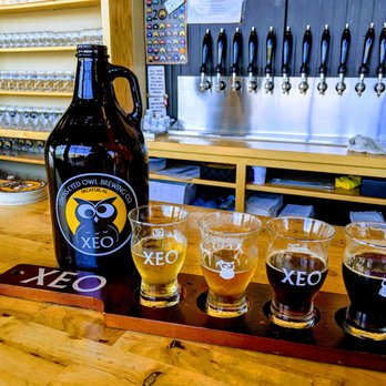 Cross-Eyed Owl Brewing - My Tasty Flight and Collectable growler. - Breweries Near Me - Decatur, Alabama Cross-Eyed Owl Brewing - My Tasty Flight and Collectable growler. - Breweries Near Me - Decatur, Alabama