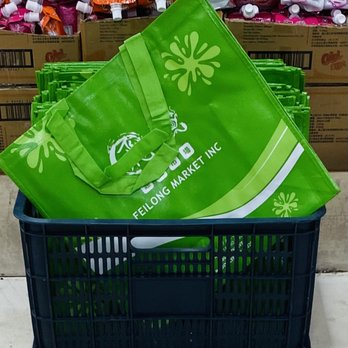 Super FL Mart - FL Mart re-usable bags in green - International Grocery Near Me - Mineola, New York