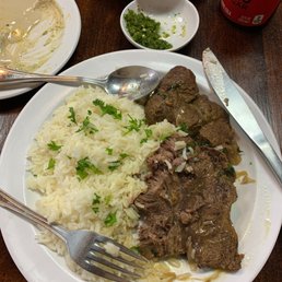 Mini Steaks with rice. Mini Steaks with rice.