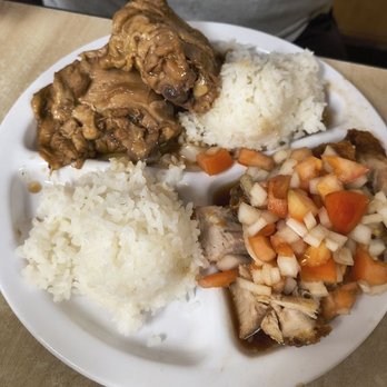 Thelma's Restaurant - Two-choice plate with chicken adobo and Thelma's Special - Filipino Near Me - Waipahu, Hawaii