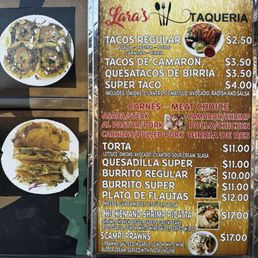 Part of her menu Part of her menu