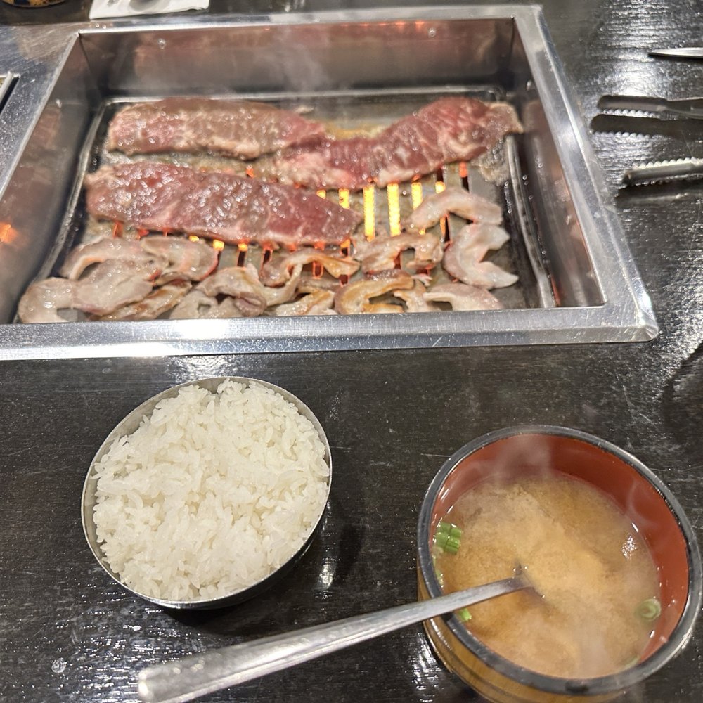Seoul House - Korean bbq and pork belly on the grill with white rice and miso soup. - Korean Near Me - Toronto, Ontario Seoul House - Korean bbq and pork belly on the grill with white rice and miso soup. - Korean Near Me - Toronto, Ontario