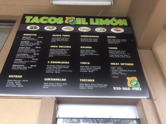 Menu photo 4 Tacos El Limon Chico, CA