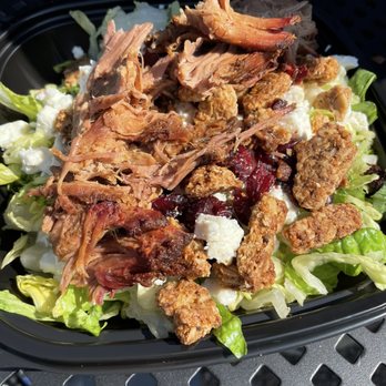 The Boathouse at Forest Park - Salad with pulled pork - New American Near Me - Saint Louis, Missouri The Boathouse at Forest Park - Salad with pulled pork - New American Near Me - Saint Louis, Missouri
