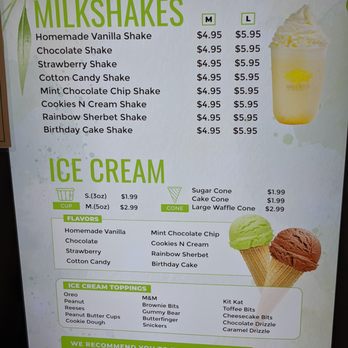 Brecotea - Drink menu 4 of 4. Milkshakes, Ice Cream. - Bubble Tea Near Me - Cary, North Carolina