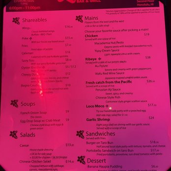 Leahi Bar & Grill - Food menu April 2023 - Bars Near Me - Honolulu, Hawaii