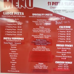 The Pizza Place - Menu Board