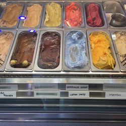 Caffe Latte - A rainbow of gelato options on display