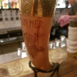 The beer in a horn