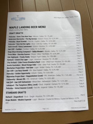 Menu photo 1 Maple Landing Dallas, TX Menu photo 1 Maple Landing Dallas, TX