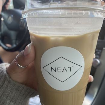 Neat Coffee - Iced Vanilla Oatmilk Latte - Coffee & Tea Near Me - Costa Mesa, California Neat Coffee - Iced Vanilla Oatmilk Latte - Coffee & Tea Near Me - Costa Mesa, California