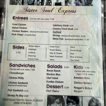 Sisters Soul Express - Menu - Southern Near Me - Dothan, Alabama Sisters Soul Express - Menu - Southern Near Me - Dothan, Alabama