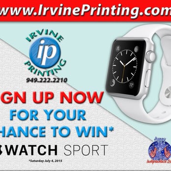 Irvine Printing - Place an order online to be automatically entered into a drawing for a chance to win an Apple Watch Sport - Printing Services Near Me - Irvine, California
