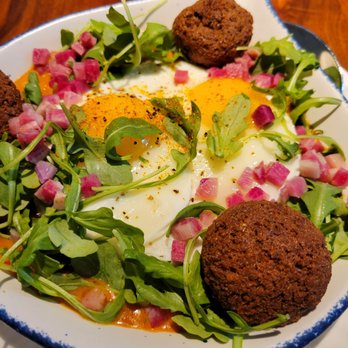 Unconventional Diner - YUM! Fantastic sweet potato shakshuka + falafels. - Breakfast & Brunch Near Me - Washington, DC, District of Columbia