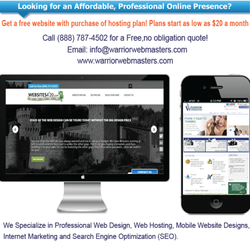 WarriorWebmasters - Act now and get a Free Website. No set up fees, no start up fees. Call us for details.