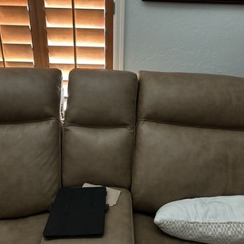 Furniture Plus - A gap makes the right side slope down aggravating my husband's constantly painful spinal stenosis. - Furniture Stores Near Me - Mesa, Arizona Furniture Plus - A gap makes the right side slope down aggravating my husband's constantly painful spinal stenosis. - Furniture Stores Near Me - Mesa, Arizona