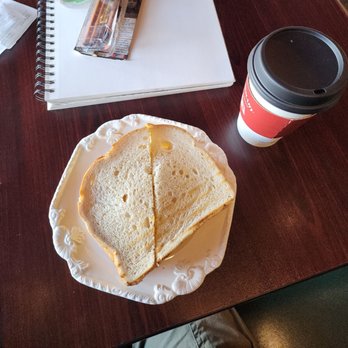 The Library - Medium vanilla mocha and egg and cheese toast. My picture doesn't do it justice :'] - Coffee & Tea Near Me - Long Beach, California
