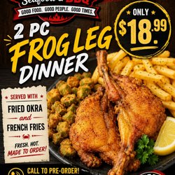 Covington Seafood Market & Bar-B-Que - New Menu Item
2 Piece Frog Leg Dinner