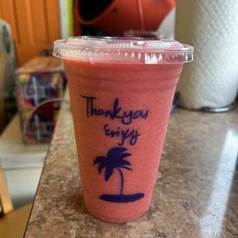 Twisted Rootz - Strawberry and pineapple smoothie with coconut milk - Juice Bars & Smoothies Near Me - Brooklyn, New York