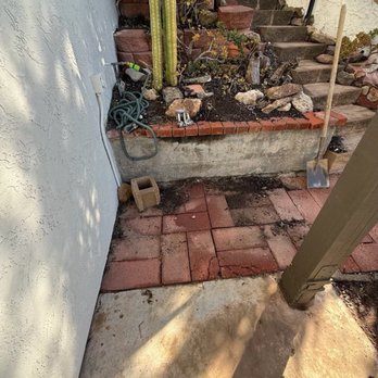 Gorilla Turf & Hardscape - Red uneven pavers to remove - Artificial Turf Near Me - San Diego, California Gorilla Turf & Hardscape - Red uneven pavers to remove - Artificial Turf Near Me - San Diego, California