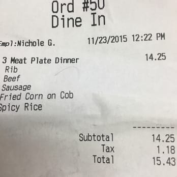 Ray's Real Pit BBQ Shack - Three meat plate for $15.43 decent but it wasn't worth that much - Barbeque Near Me - Houston, Texas Ray's Real Pit BBQ Shack - Three meat plate for $15.43 decent but it wasn't worth that much - Barbeque Near Me - Houston, Texas