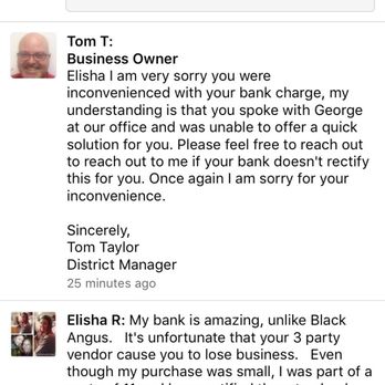 Black Angus Steakhouse - Their 3-party vendor that charged my account 3x and Black Angus is dependent upon my bank to fix their mistake. - Steakhouses Near Me - Lancaster, California