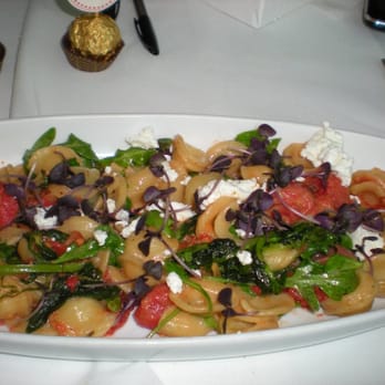 Vintner Grill - My entree: past with greens, prosciutto, tomatoes, and goat cheese.  DELICIOUS. - New American Near Me - Las Vegas, Nevada