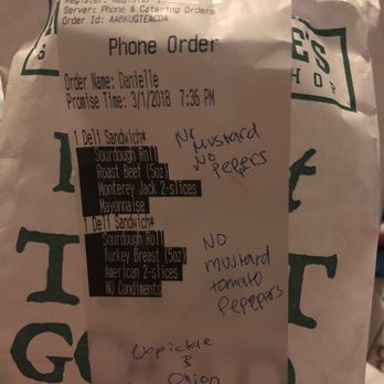 Mr Pickle's Sandwich Shop - The order is even hand written on here - Sandwiches Near Me - Martinez, California Mr Pickle's Sandwich Shop - The order is even hand written on here - Sandwiches Near Me - Martinez, California
